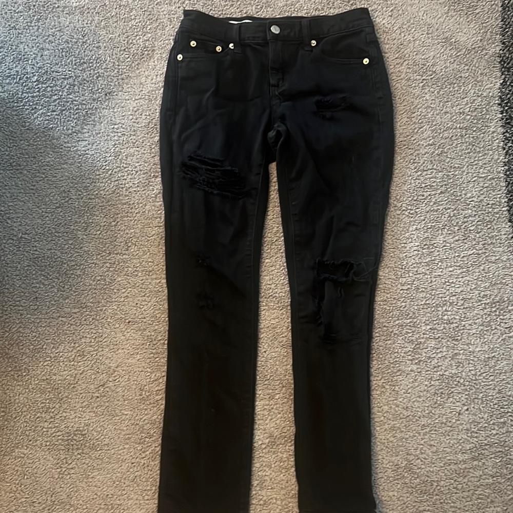 Gap girlfriend distressed black jeans
